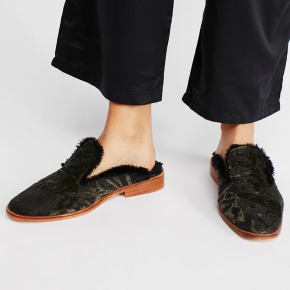 Free People Shoes - Free People Faux Fur Velvet Mules NIB